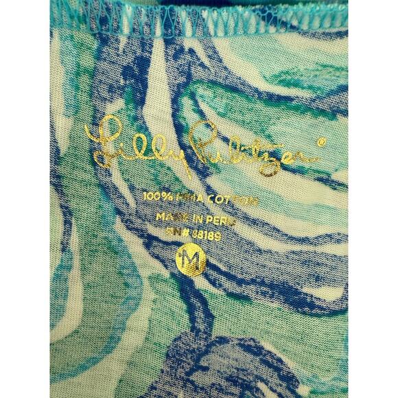 Lilly Pulitzer Linden Dress Oh Shucks Oyster Print Blue Green Size Medium - Picture 5 of 7